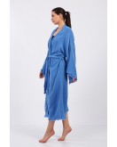 Blue Classic Pamuklu Müslin Kimono