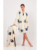 Blue Eye Pamuklu Müslin Kimono + Peştemal