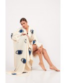 Blue Eye Pamuklu Müslin Kimono + Peştemal