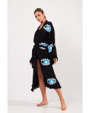 Blue Eye Pamuklu Müslin Kimono Siyah