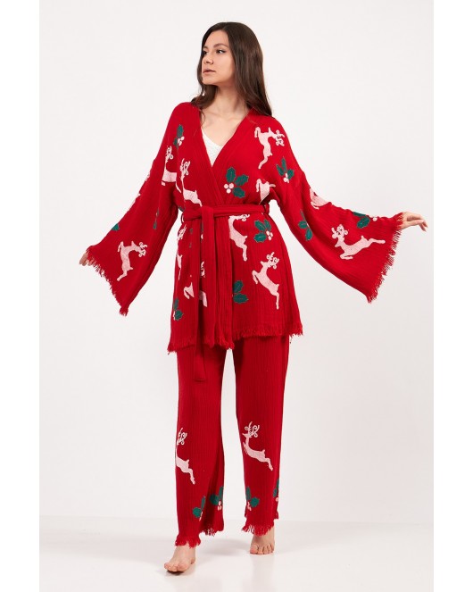 Christmas Müslin Kimono Takım