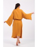 Classic Pamuklu Müslin Kimono Sarı