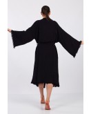 Classic Pamuklu Müslin Kimono Siyah