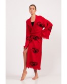 Eye Kırmızı Pamuklu Müslin Kimono