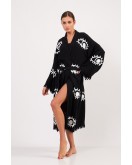 Eye Siyah Pamuklu Müslin Kimono