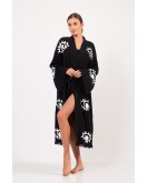 Eye Siyah Pamuklu Müslin Kimono