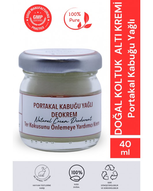 Portakal Kabuğu Yağlı Krem Deodorant 40 Ml. %100 Doğal