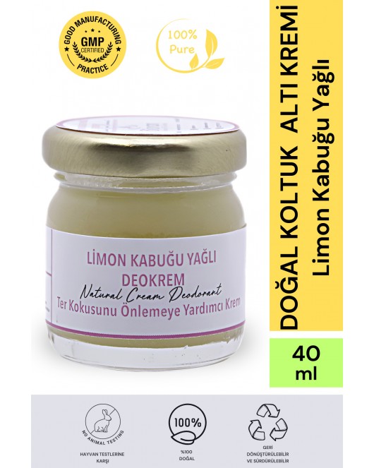 Limon Kabuğu Yağlı Krem Deodorant 40 ml %100 Doğal