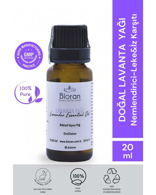 Lavanta Yağı % 100 Saf Bitkisel Uçucu Yağ 20 Ml. (LAVENDER ESSENTİAL OİL)