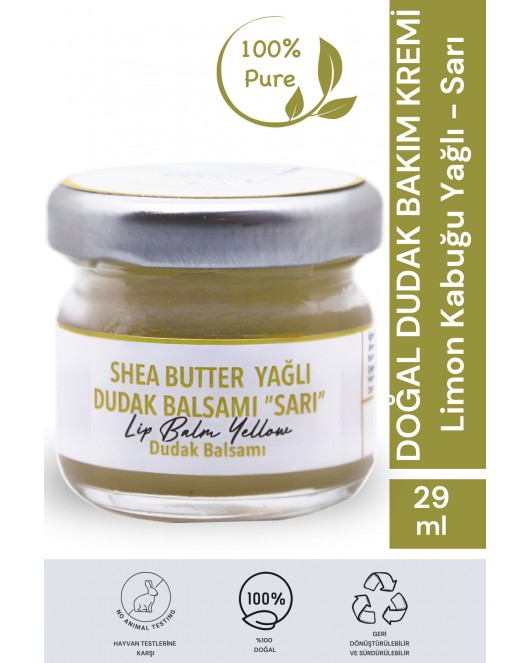 Dudak Bakım Kremi - Lip Balm (LİMON KABUĞU & SHEA BUTTER YAĞLI) 29 Ml.