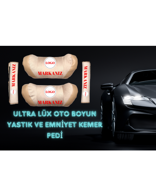 MAZDA CS Ultra Lüks Boyun Yastığı ve Emniyet Kemer Ped Seti Bej