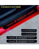 Peugeot 206 Karbon Kapı Eşiği Oto Sticker 4 Adet