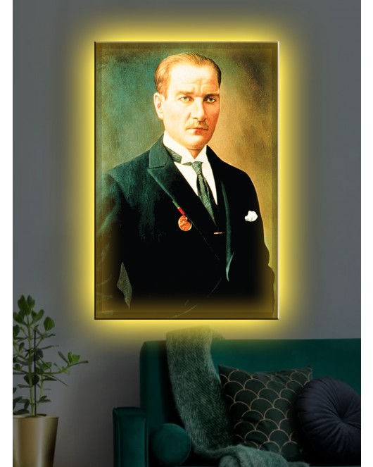 Led Işıklı Atatürk Tablosu (ev,ofis,hediyelik)