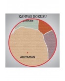 Adıyaman İli ve İlçeler Haritası Dekoratif Kanvas Tablo 1250