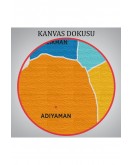 Adıyaman İli ve İlçeler Haritası Dekoratif Kanvas Tablo 1251