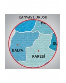 Balıkesir İli ve İlçeler Haritası Dekoratif Kanvas Tablo 1281