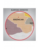 Erzincan İli ve İlçeler Haritası Dekoratif Kanvas Tablo 1334