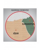 Iğdır İli ve İlçeler Haritası Dekoratif Kanvas Tablo 1358