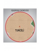 Tunceli İli ve İlçeler Haritası Dekoratif Kanvas Tablo 1473