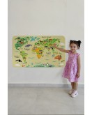 Eğitici Dünya Haritası Dünya Atlası Çocuk ve Bebek Odası Duvar Sticker-60x105-3772