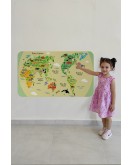 Eğitici Dünya Haritası Dünya Atlası Çocuk ve Bebek Odası Duvar Sticker-60x105-3773