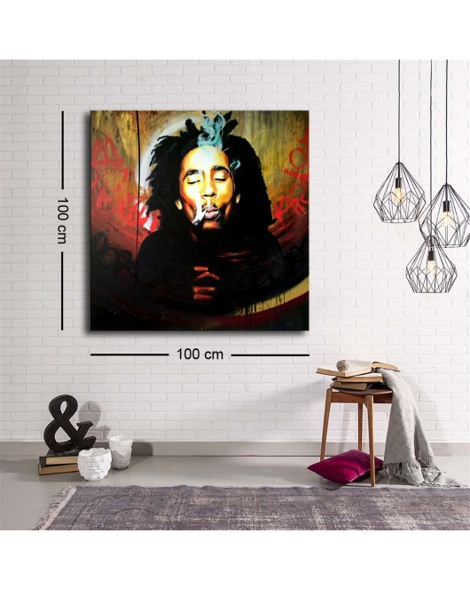 Dekoratif Baskı illüstrasyon Bob Marley Kanvas Tablo