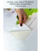 Türkçe Eğitici Ülke ve Başkent Detaylı Atlası Dünya Haritası Duvar Sticker -60x105-3832