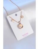 Xuping Rose Gold Renk Zirkon Taşlı Yıldız Figür Kadın Koye Küpe Seti